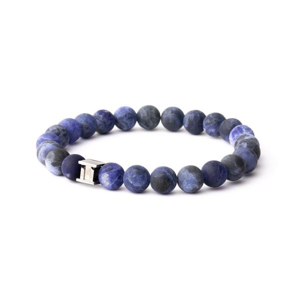 Armband mit 8 mm mattem Sodalith-Stein - Alpha Mat Blue